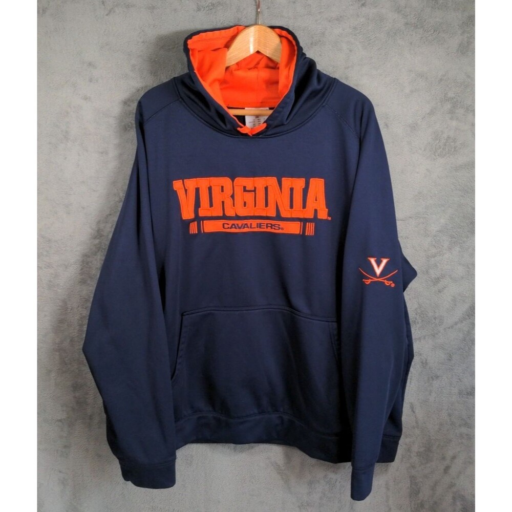 Virginia Cavaliers Champion Hoodie Men 2XL Blue NCAA Embroidered Logo Sweatshirt